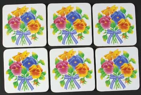 Summer Blush (Corelle) Square Corkback Coaster - Set of 6