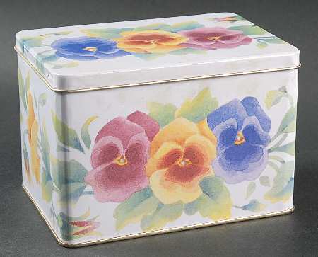 Summer Blush (Corelle) Metal Recipe Box & Lid