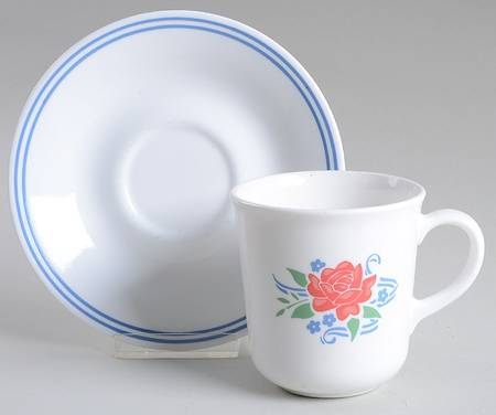 Summer Fair (Corelle) Flat Cup & Saucer Set