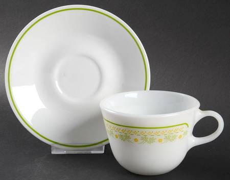 Sunshine (Corelle) Flat Cup & Saucer Set