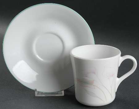 Three Dreams (Corelle) Flat Cup & Saucer Set
