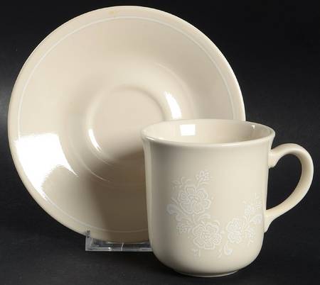 Victorian Lace (Corelle) Flat Cup & Saucer Set