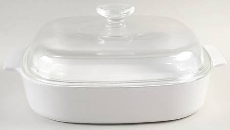 White Coupe 2.5 Quart Square Casserole with Lid