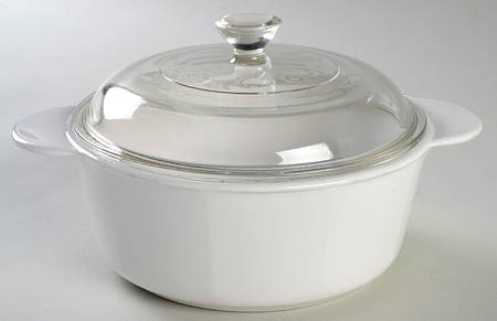 White Coupe 1.5 Qt Round Covered Casserole