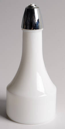 White Coupe Oil/Vinegar Glassware Shaker Cruet & Plastic Top