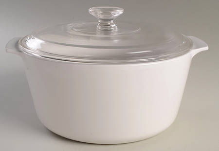 White Coupe 5 Quart Round Covered Casserole