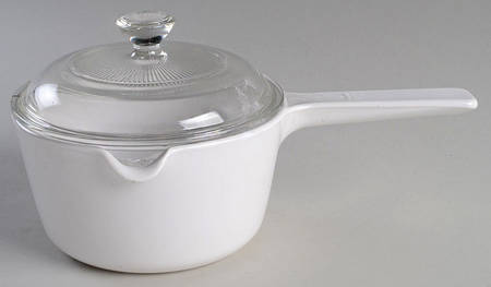 White Coupe 1 Quart Saucepan & Lid