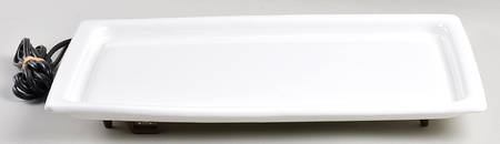 White Coupe Electric Food Warming Tray