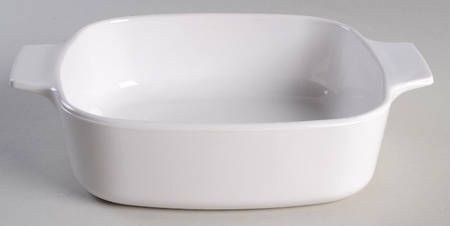 White Coupe 1 Quart Square Casserole No Lid