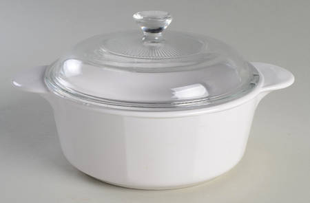 White Coupe 1.25 Qt Round Covered Casserole