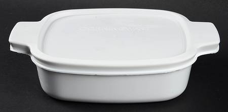 White Coupe 1 Quart Square Casserole with Lid