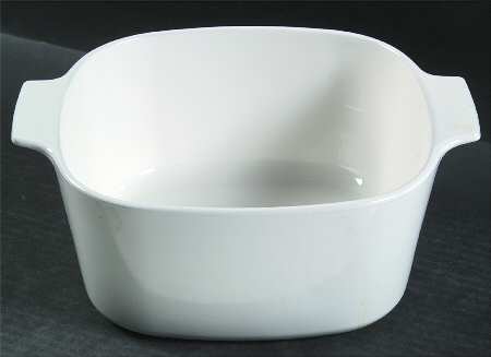 White Coupe 3 Quart Square Casserole No Lid