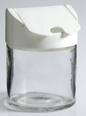 White Coupe Glass Sugar Bowl & Plastic Lid