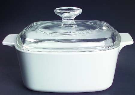 White Coupe 1.5 Quart Square Casserole with Lid