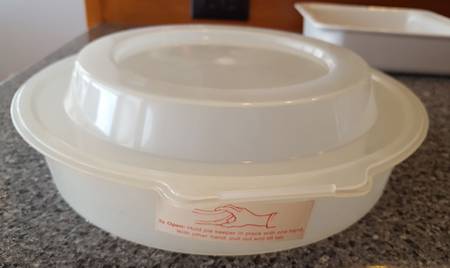 White Coupe Pie Serving Plate & Plastic Lid