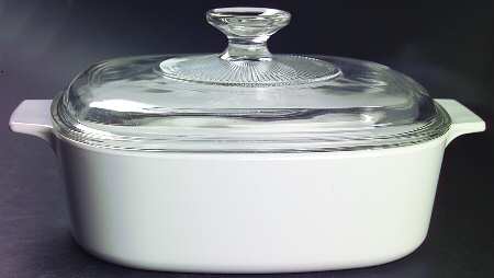 White Coupe 2 Quart Square Casserole with Lid