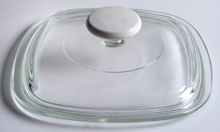 White Coupe Lid for 1 Quart Square Casserole