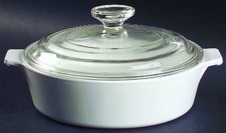 White Coupe 1 Qt Round Covered Casserole