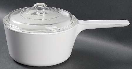 White Coupe Rangetopperr 1.5 Quart Saucepan with Glass Lid