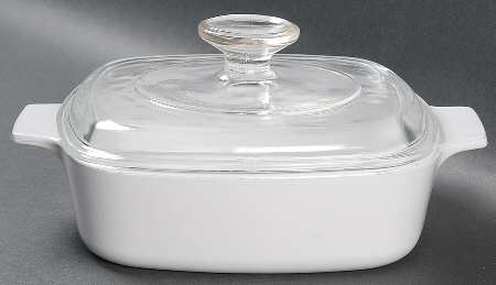 White Coupe 1 Quart Square Casserole with Lid