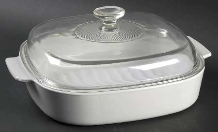 White Coupe Cooker W/Lid&Built in Rack,10"