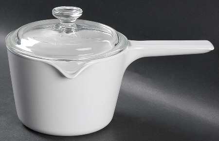 White Coupe 1 Qt Cook & Pour w/Glass Lid