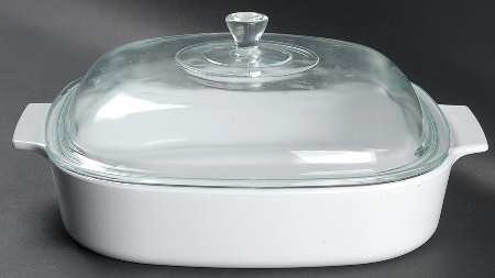 White Coupe 2.5 Quart Square Casserole with Lid