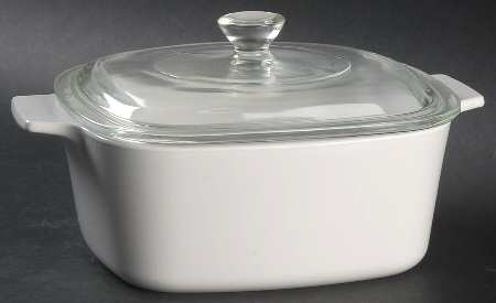 White Coupe 1.5 Quart Square Casserole with Lid
