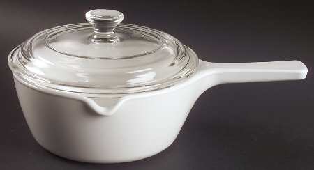 White Coupe 2.5 Cup Saucepan with Glass Lid
