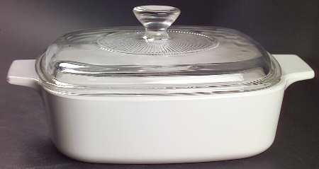 White Coupe 1 Qt Square Casserole w/Glass or Plastic Lid