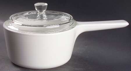 White Coupe Rangetopper 1 Quart Saucepan with Glass Lid
