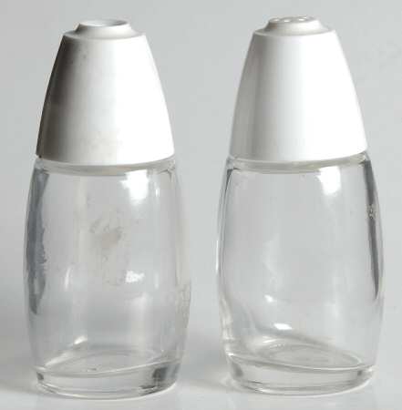 White Coupe Glassware Salt and Pepper Set