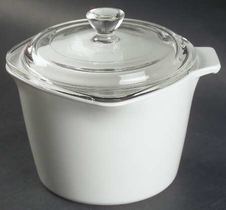 White Coupe 1 Qt Sauce Maker & Glass Lid