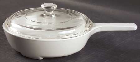 White Coupe Microwave Menuette Pan/With Lid-6 1/2"
