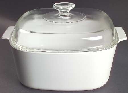 White Coupe 5 Quart Square Casserole with Glass Lid