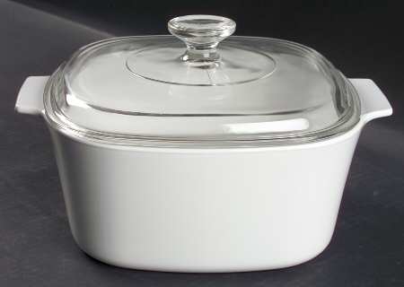 White Coupe 3 Quart Square Casserole with Lid