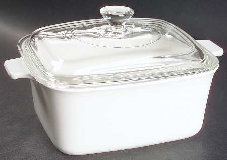 White Coupe 1.5 Quart Rectangular Casserole with Lid