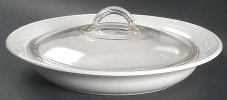 White Flora 1 Qt Round Covered Casserole