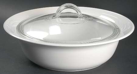 White Flora 2.25 Qt Round Covered Casserole