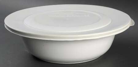White Flora 2.25 Qt Round Covered Casserole