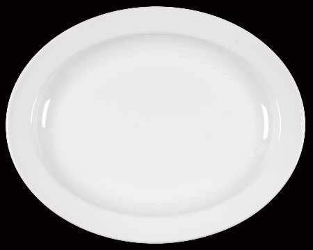 White Narrow Rim (Pyroceram) 11" Oval Serving Platter