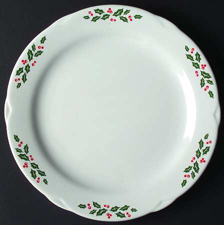 Winter Holly Salad Plate