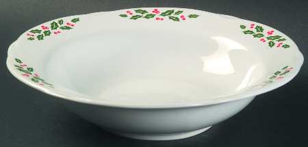 Winter Holly Rim Cereal Bowl