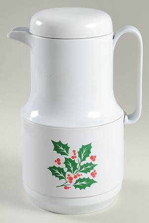Winter Holly Plastic Thermos/Carafe & Lid