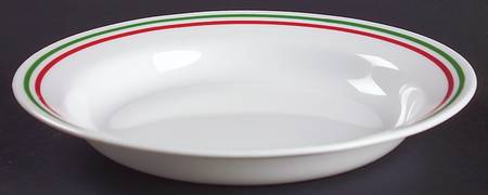 Winter Holly (Green Band, Corelle) Rim Soup Bowl