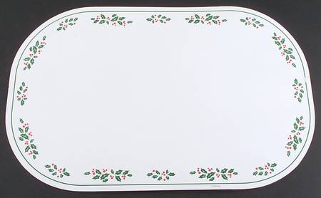 Winter Holly (Green Band, Corelle) Reversible Vinyl Placemat