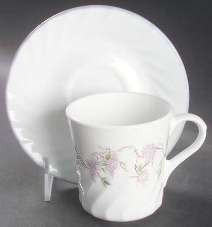 Wisteria (Corelle) Flat Cup & Saucer Set