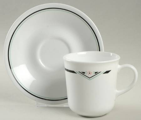 Zenith (Corelle) Flat Cup & Saucer Set by Corning Corelle