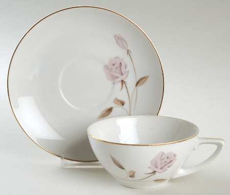 Rosalia (Gold Trim) Flat Cup & Saucer Set