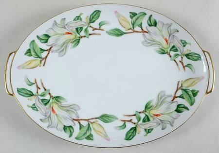 Treasure (White Magnolias) 12" Oval Serving Platter